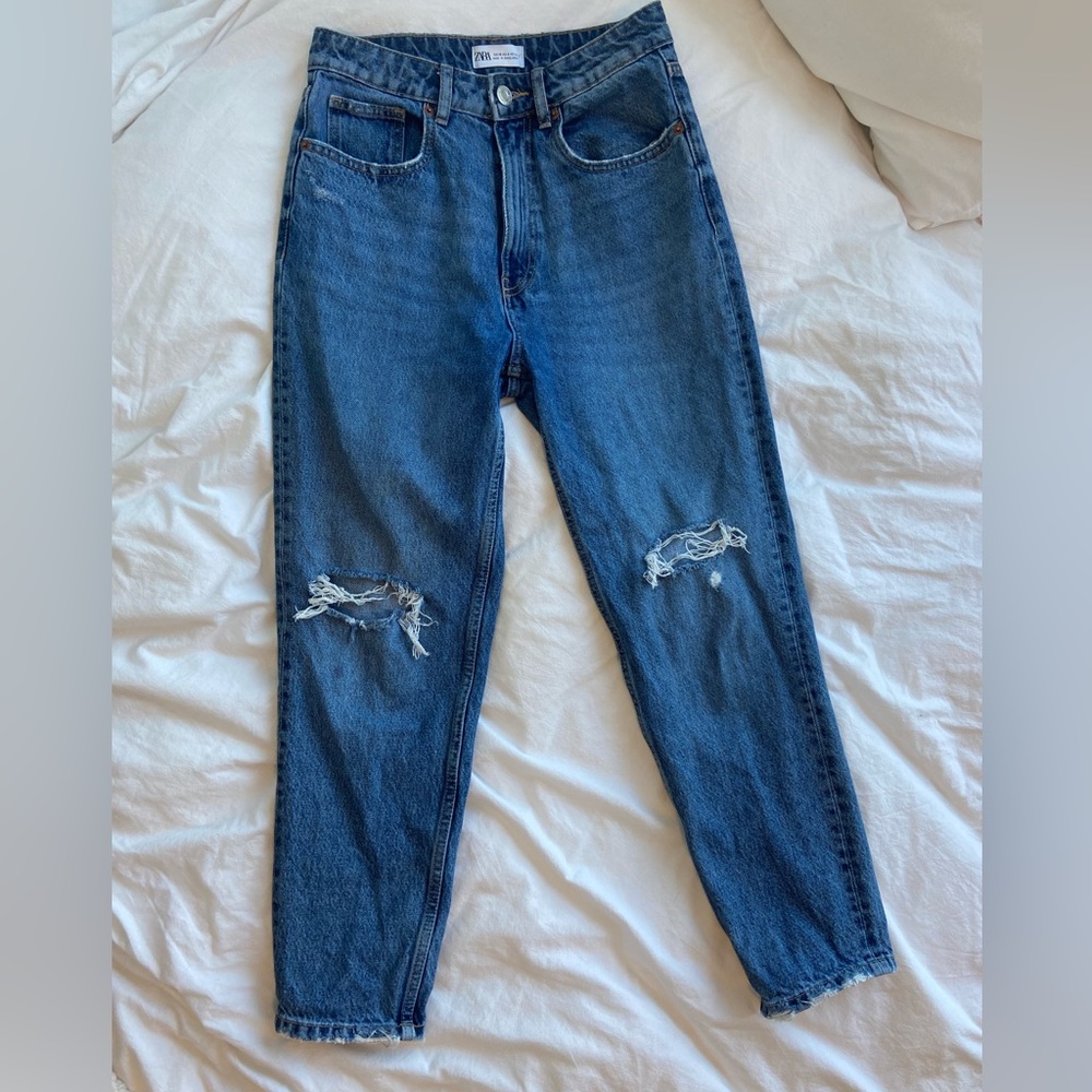 Ripped mom fit | Zara | Dark wash